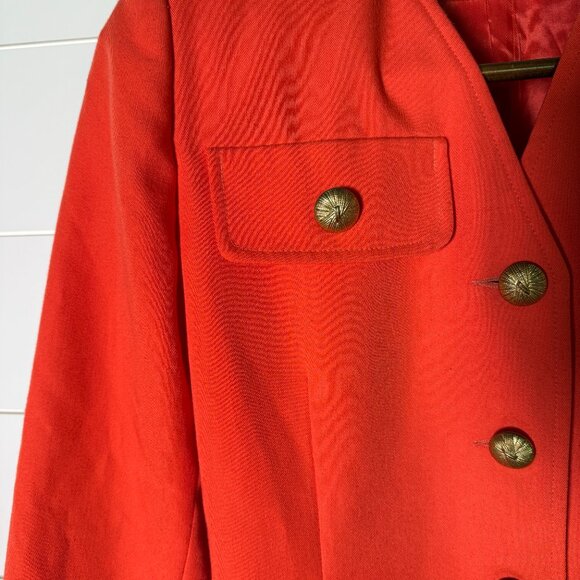 E.R. Gerard New York Orange/Tangerine Suit with Pleated Skirt Sz 6 - Picture 4 of 15